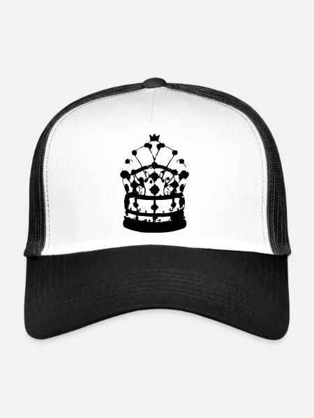 Roi héritier Reine Empereur Majesté Vecteur 6 - Casquette trucker  - blanc/noir - Devant