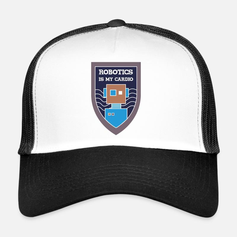 Robotik als Cardio Ironic Spruch Ingenieur Robots - Trucker Cap - Weiß/Schwarz