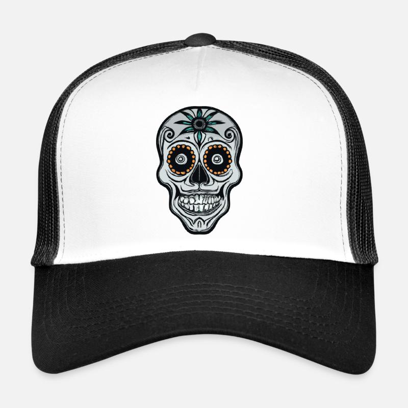 Crâne de style mexicain, Día de Muertos Casquette trucker 