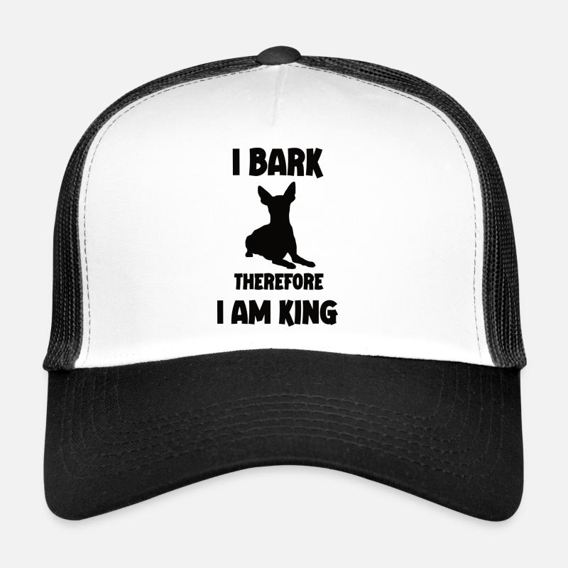 I bark therefore i am King chihuahua black - Trucker Cap - Weiß/Schwarz