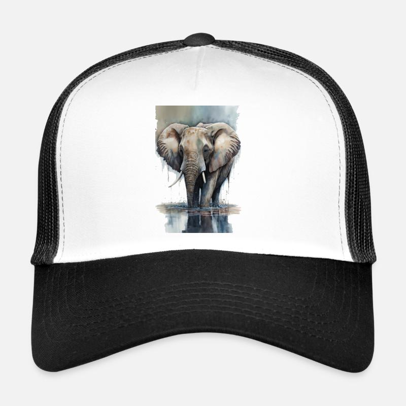 Aquarelle d’éléphant Casquette trucker 