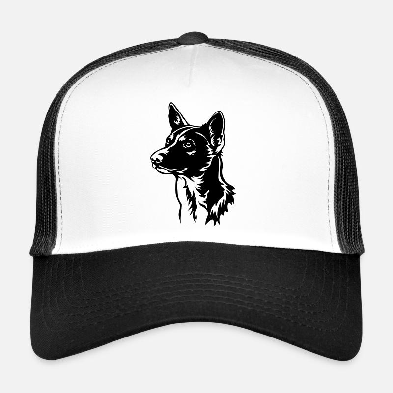 Tête de Basenji - Casquette trucker  - blanc/noir