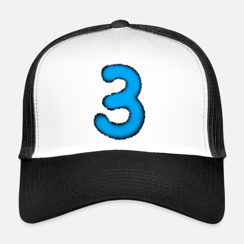 Numéro 3 (bleu) Casquette trucker 