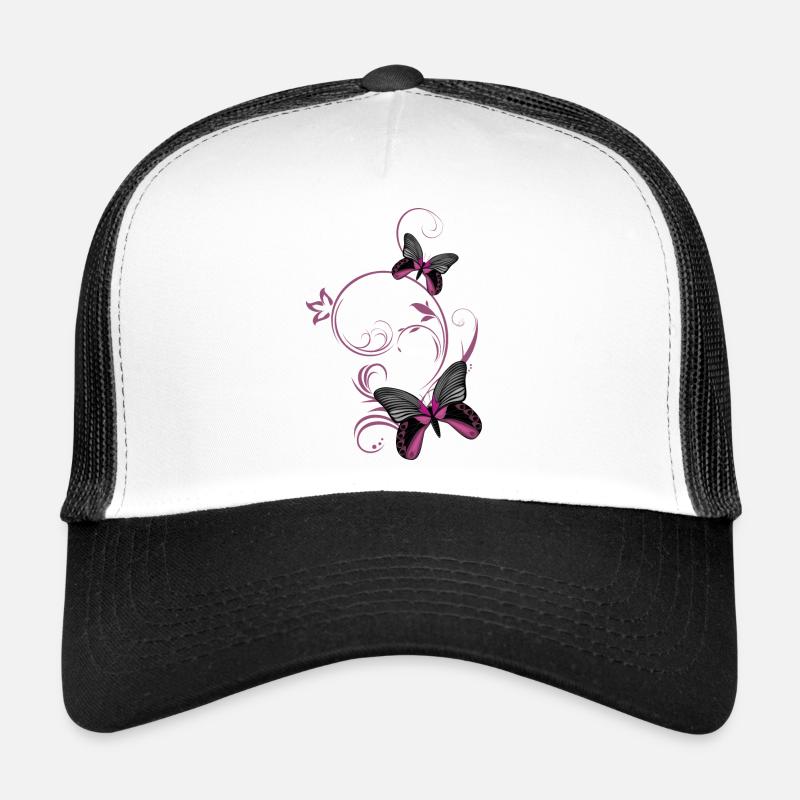 Deux papillons stylisés Casquette trucker 