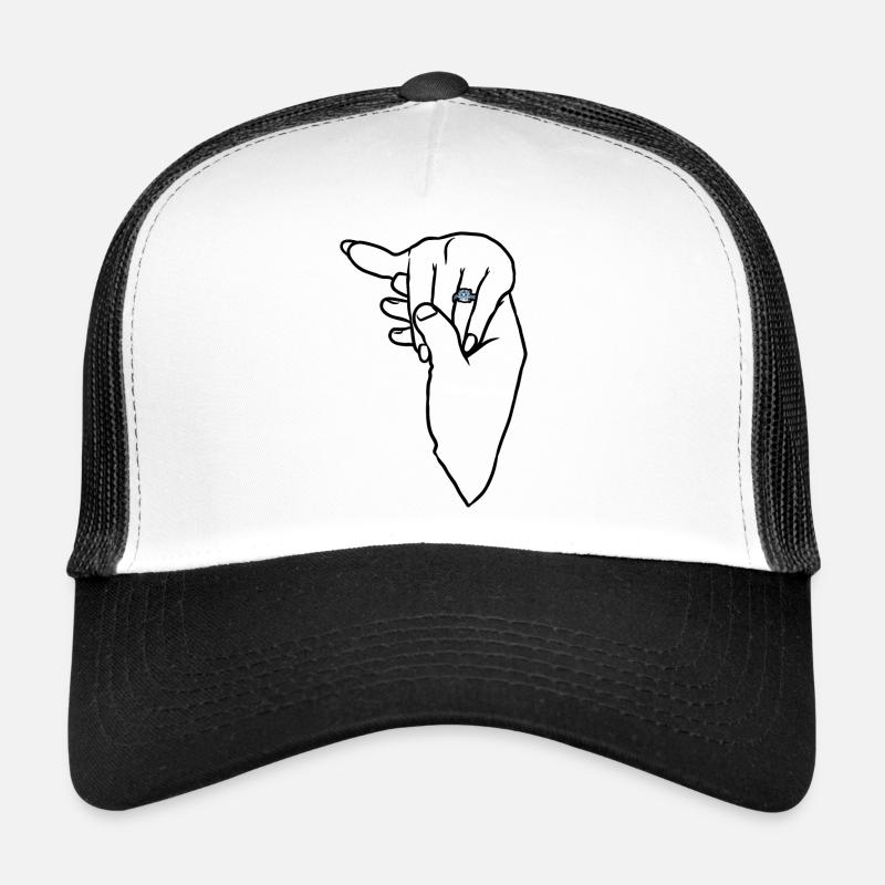 Bague de mariage de fiançailles Main Casquette trucker 