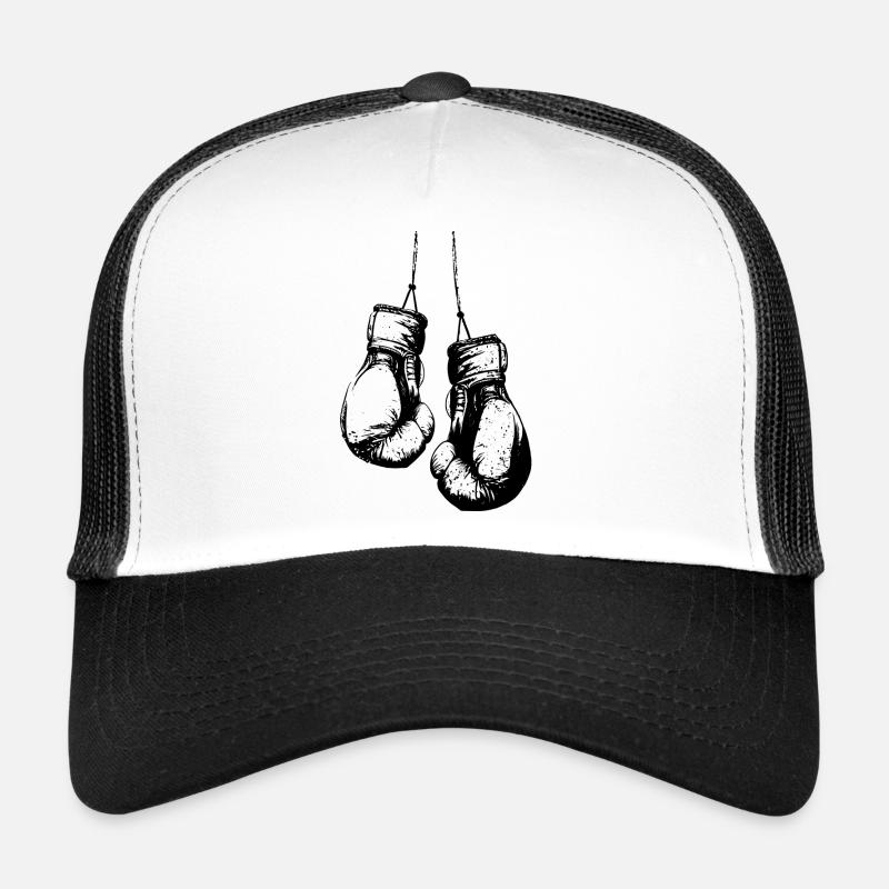 Hängende Boxhandschuhe schwarz - Trucker Cap - Weiß/Schwarz