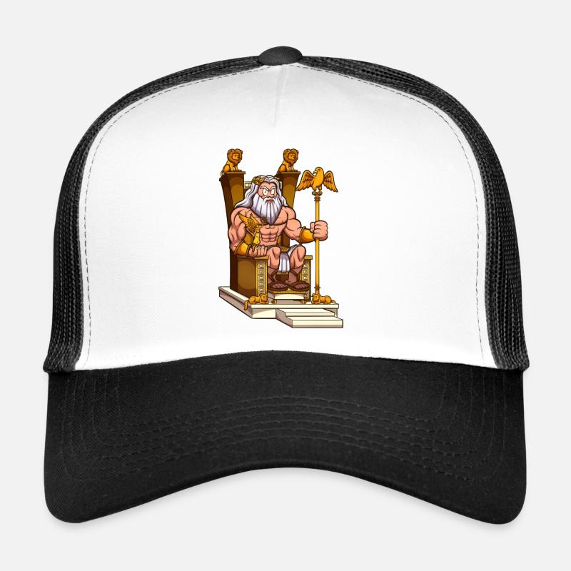 Zeus auf dem Thron - Trucker Cap - Weiß/Schwarz