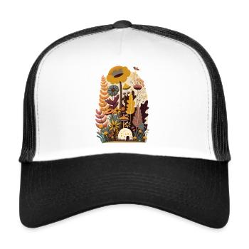 Flower Meadow Garden Blossoms Plants Flora Autumn - Trucker Cap - white/black - Front