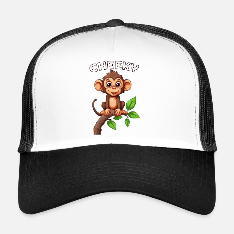 Cheeky Jungle Vibes Monkey Trucker Cap