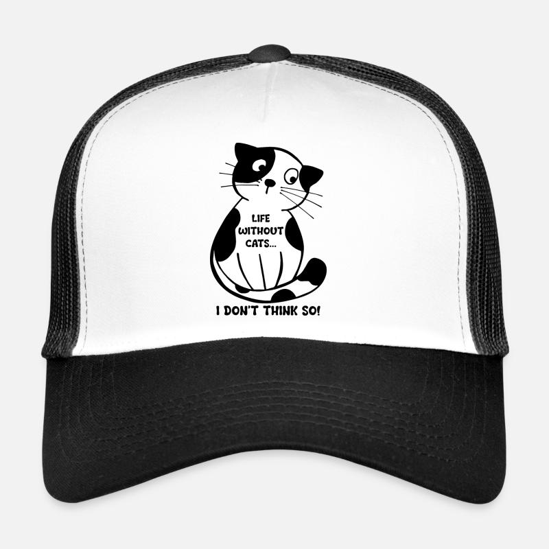 Cat Saying Quote Graphic - Trucker Cap - white/black