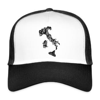 Voyage élégant en Italie – Célébrez les villes italiennes - Casquette trucker  - blanc/noir - Devant