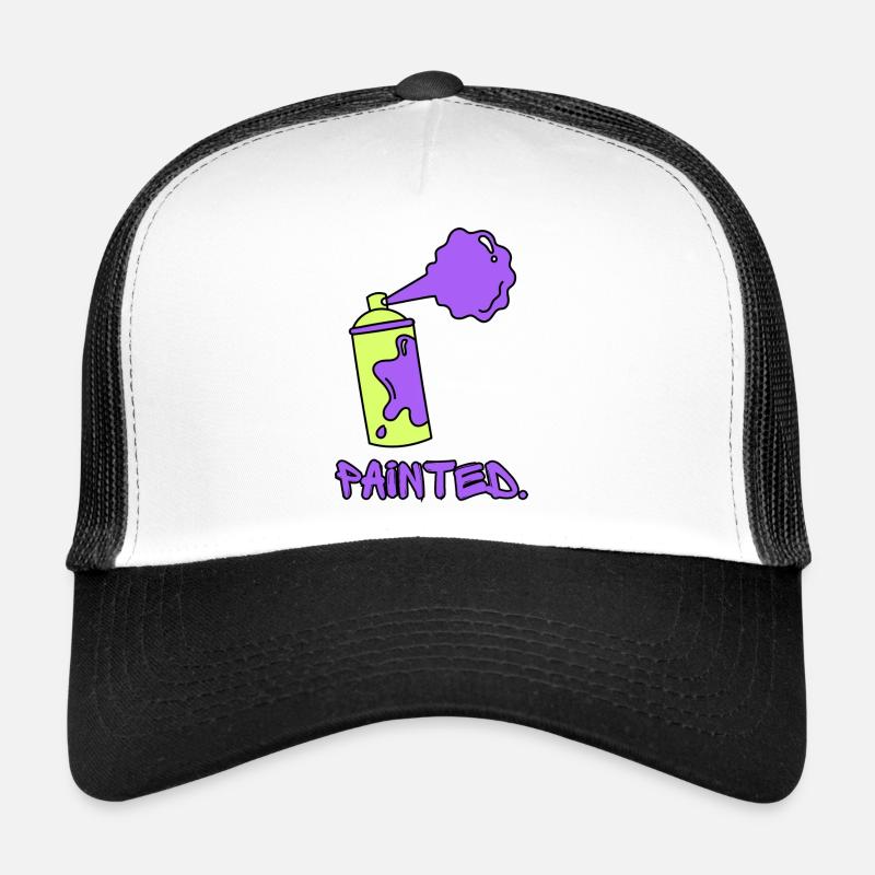 Peint - Vert/Violet Casquette trucker 