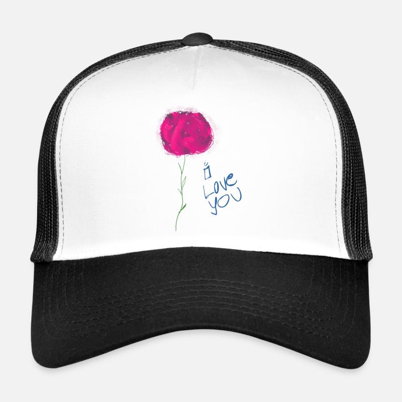 Abstract floral illustration with love message Trucker Cap