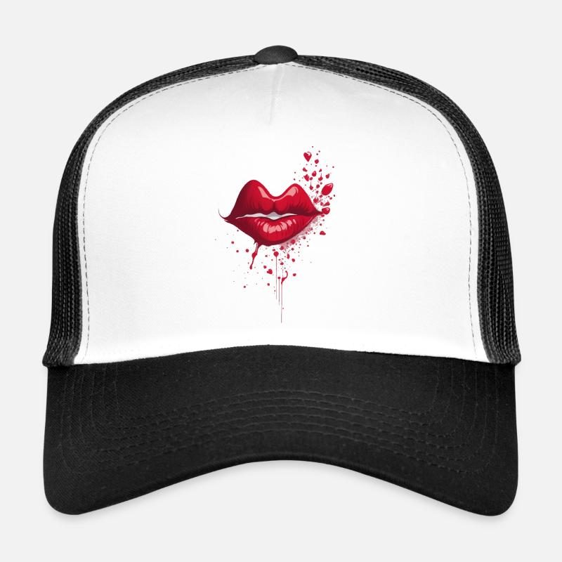Embrasser les lèvres rouges Splash Casquette trucker 