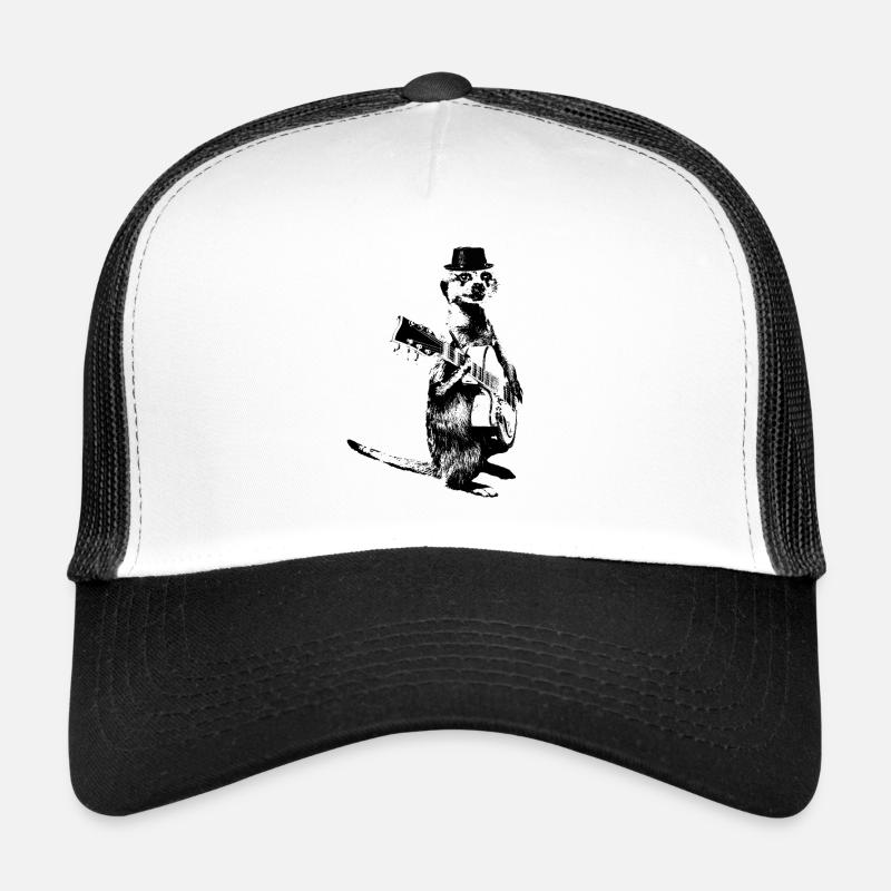Suricate Guitariste Black Hat Casquette trucker 