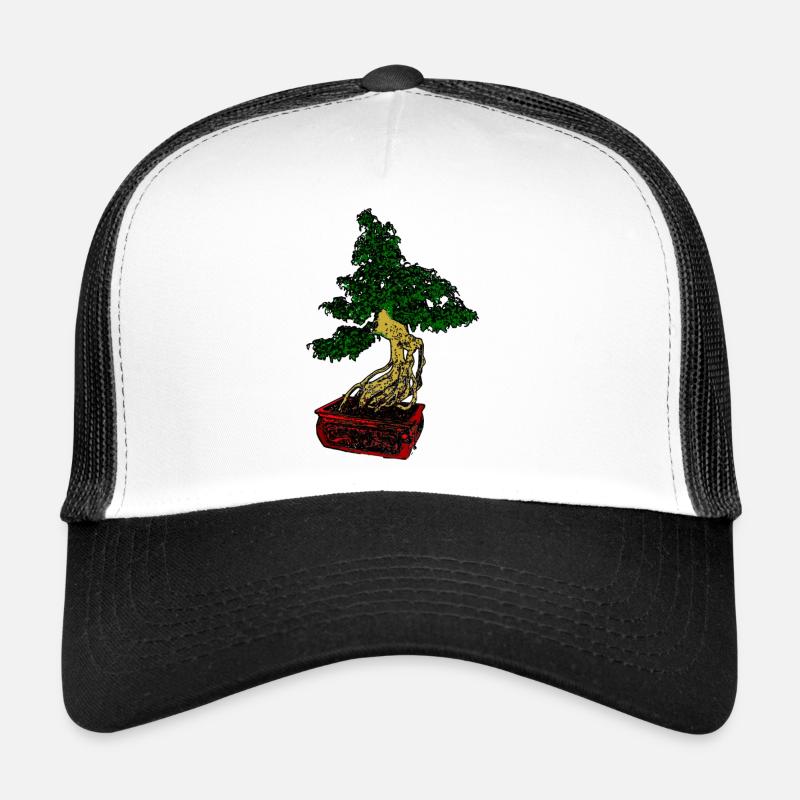 Bonsai - Casquette trucker  - blanc/noir