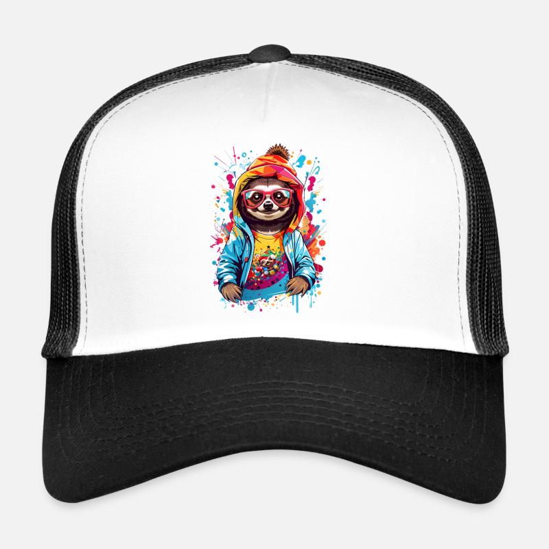 Coole Faultier - Trucker Cap - Weiß/Schwarz