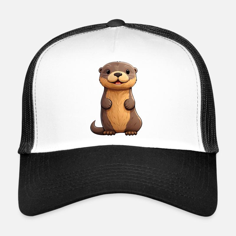 Niedliches Otter-Design | Sommerstimmung | Otter - Trucker Cap - Weiß/Schwarz