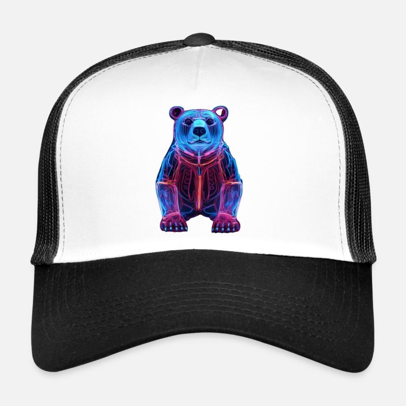 Ours néon dans le cyber design Casquette trucker 