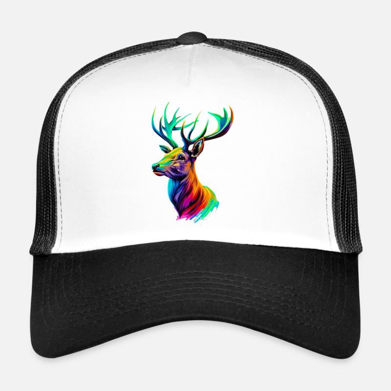 Cerf - Casquette trucker - blanc/noir