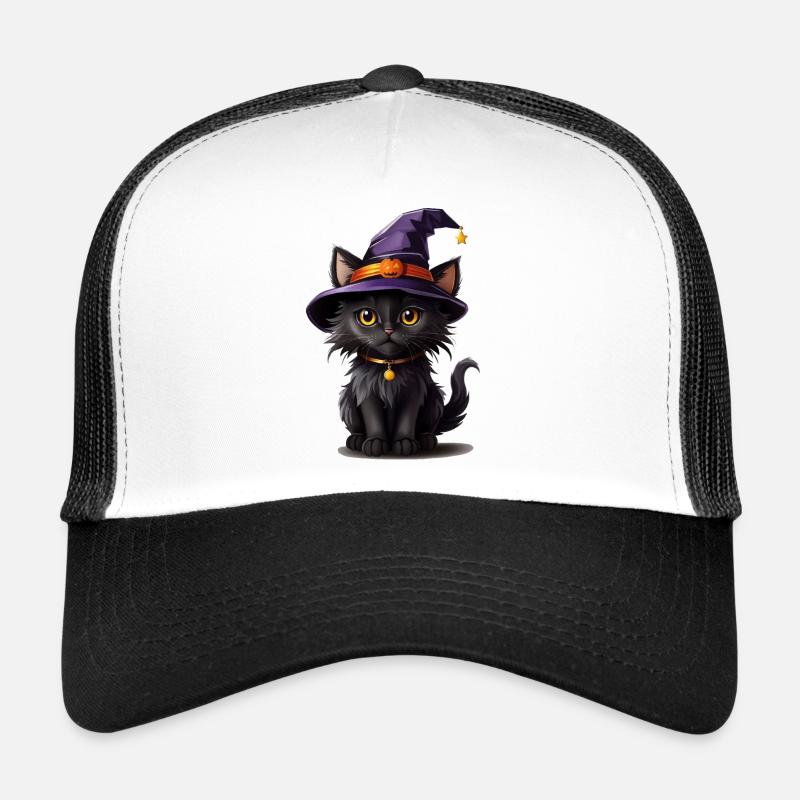 Chat citrouille Helloween Casquette trucker 