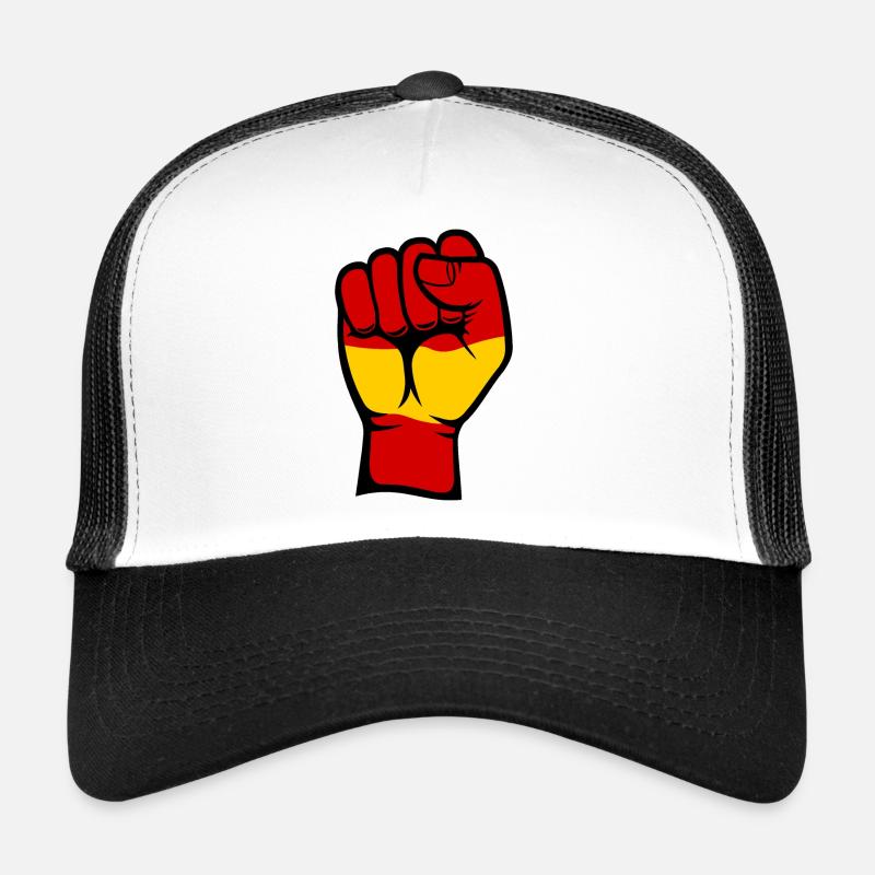 Drapeau de l’Espagne Symbole de la main du poing Casquette trucker 