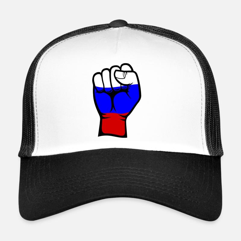 Drapeau de la Russie Symbole de la main du poing Casquette trucker 