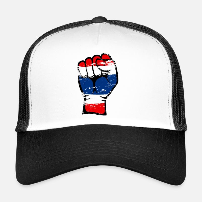 Icône de main de poing du drapeau de la Thaïlande utilisée Casquette trucker 