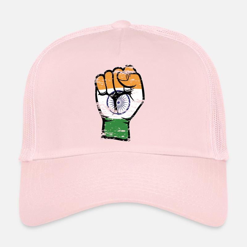 Drapeau de l’Inde Poing Main Symbole utilisé Casquette trucker 