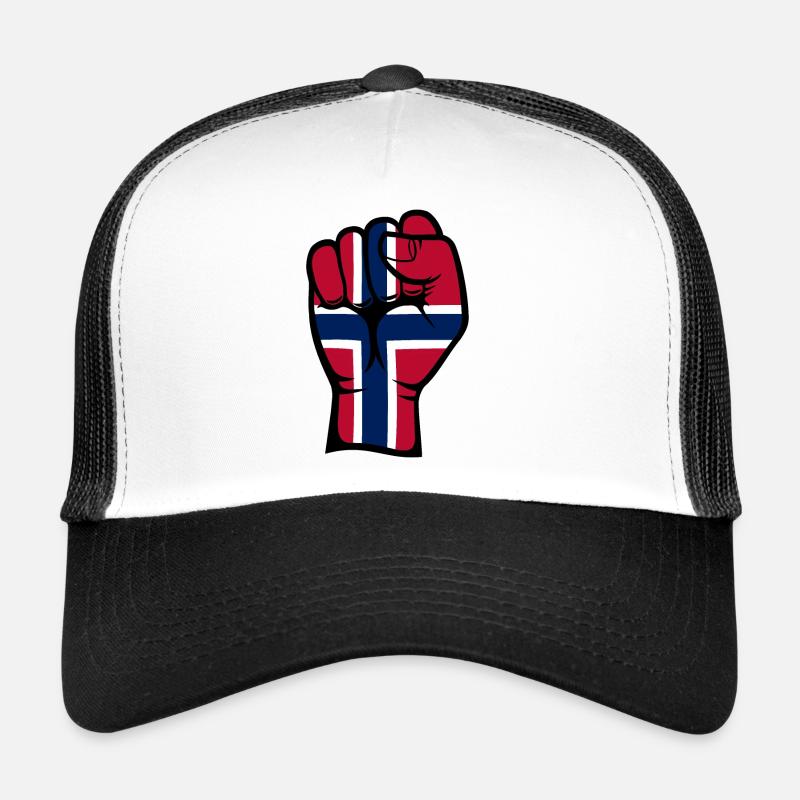 Drapeau de la Norvège Symbole de la main du poing Casquette trucker 