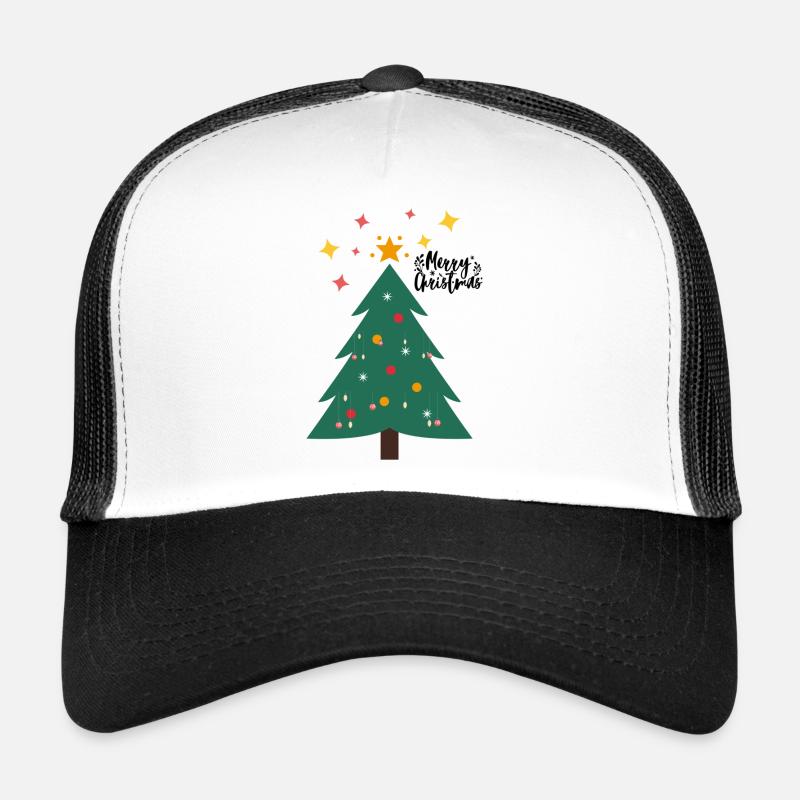 Weihnachtsbaum - Christbaum - Trucker Cap - Weiß/Schwarz