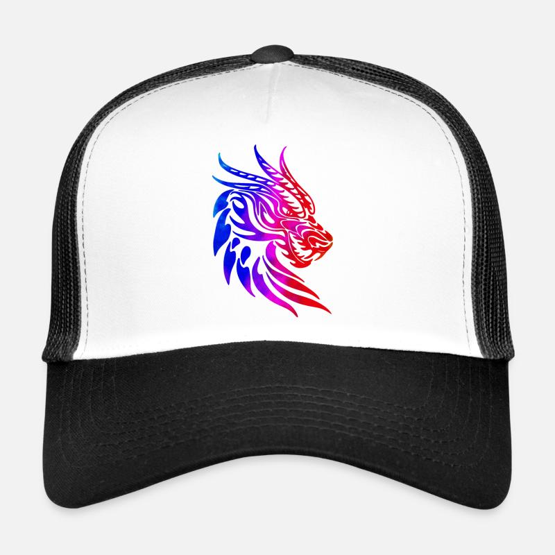 Fantasy Dragon Head Anime Tattoo Mythical Reptile Trucker Cap