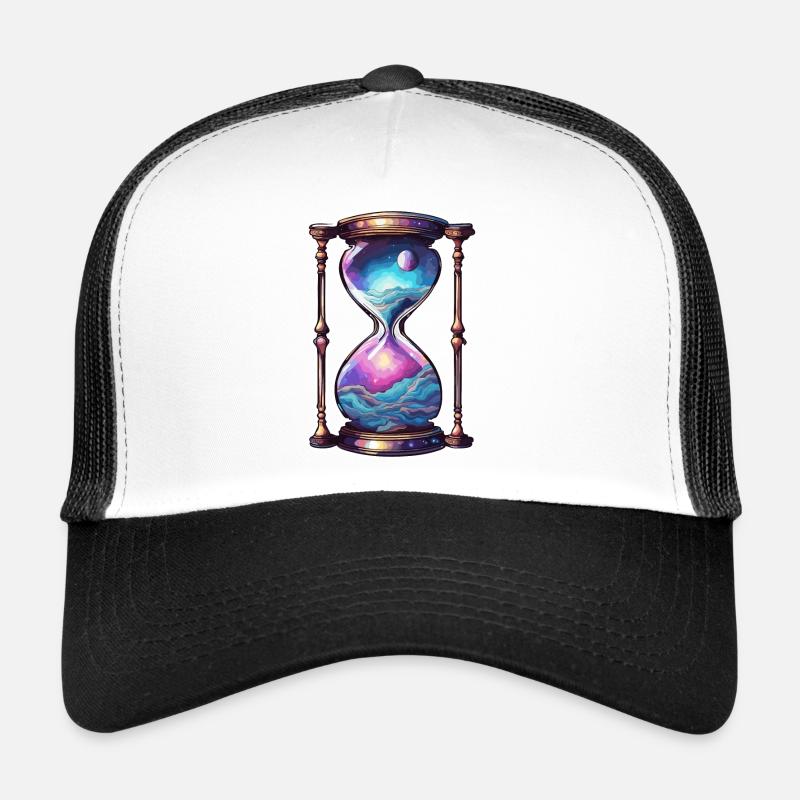 Sanduhr / Zeitmesser / Antik /Sandkörner / Ablauf - Trucker Cap - Weiß/Schwarz
