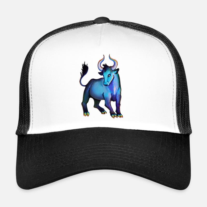 gemalter Stier - Trucker Cap - Weiß/Schwarz