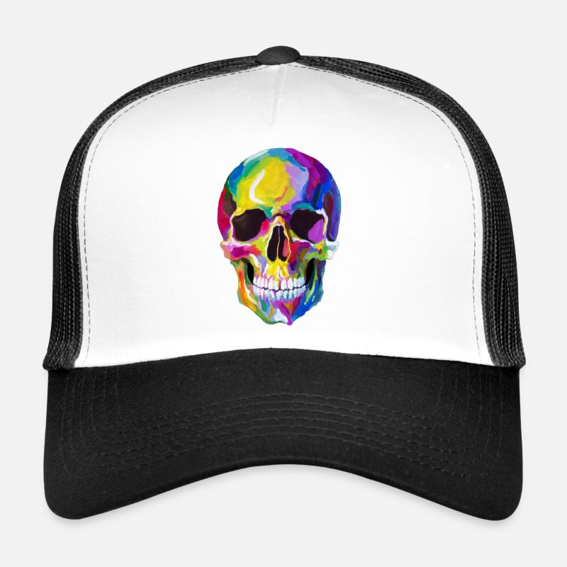 crâne coloré et os croisés Casquette trucker 