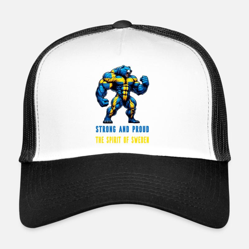 Stark und stolz Schweden Bär - Trucker Cap - Weiß/Schwarz