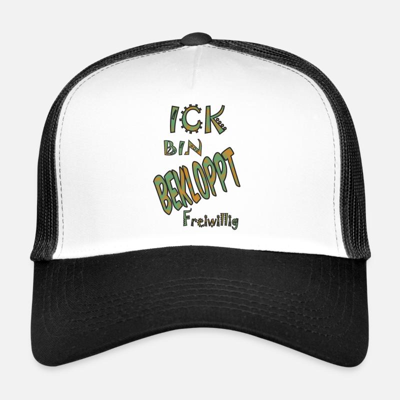 spruch bin bekloppt - Trucker Cap - Weiß/Schwarz