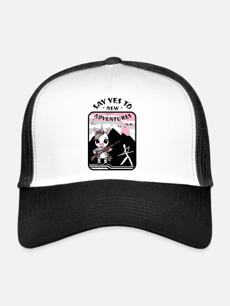 Licorne zèbre - Casquette trucker  - blanc/noir - Devant