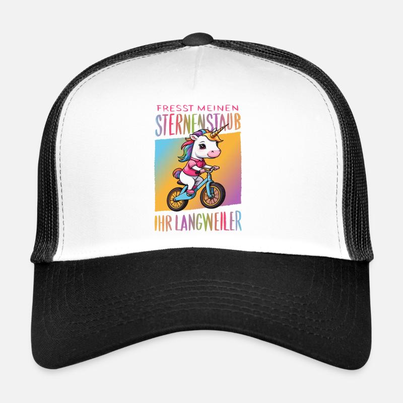 Süßes Einhorn auf Fahrrad Trucker Cap
