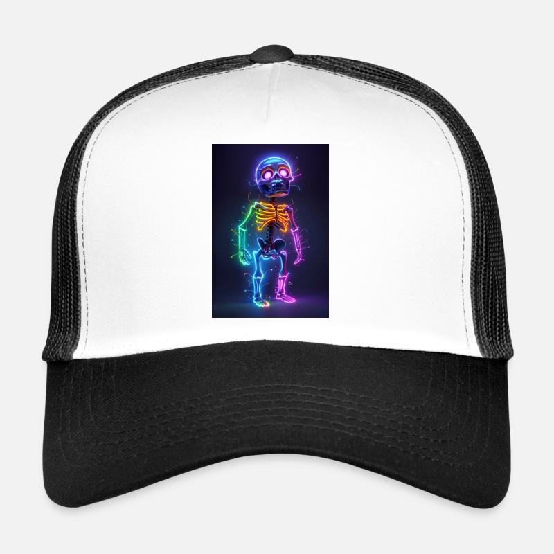 Neon Skeleton | AI - Trucker Cap - white/black