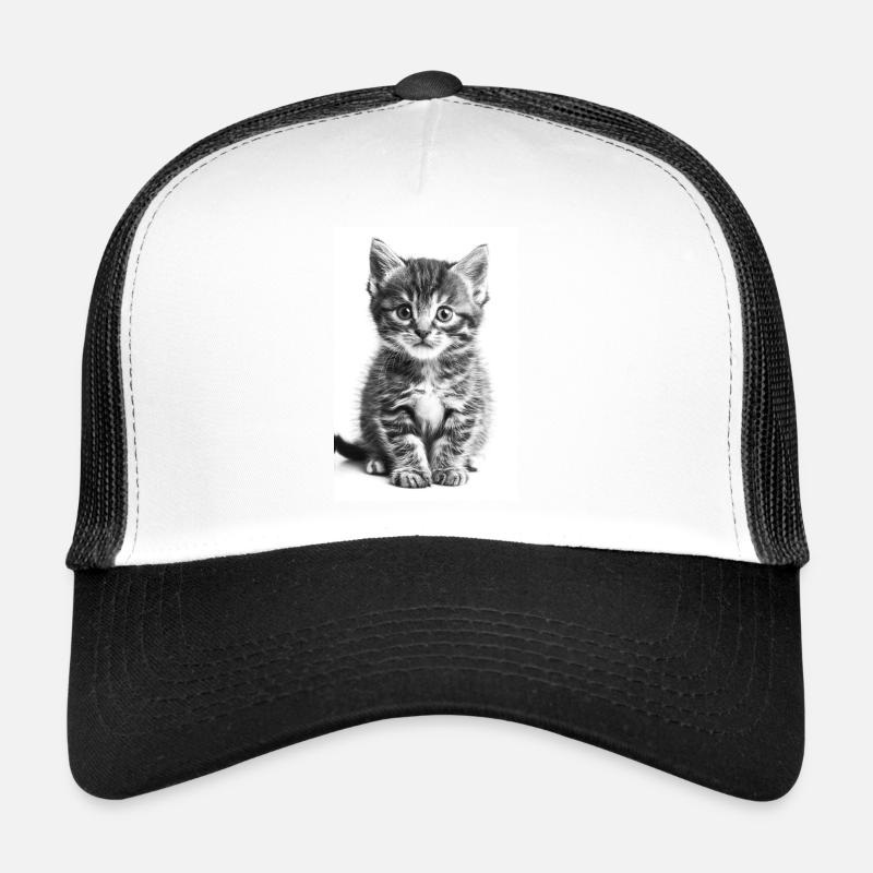 Süße Katze in Schwarzweiß | AI Trucker Cap