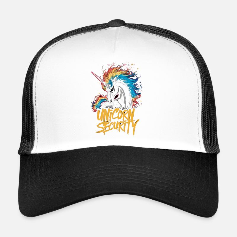 Unicorn Security Unicorn Motto Unicorn Security Trucker Cap