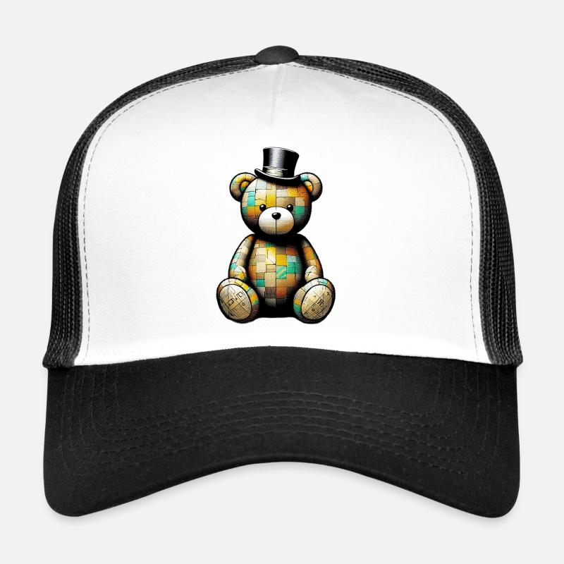 Teddybär Teddybär Zylinder - Trucker Cap - Weiß/Schwarz