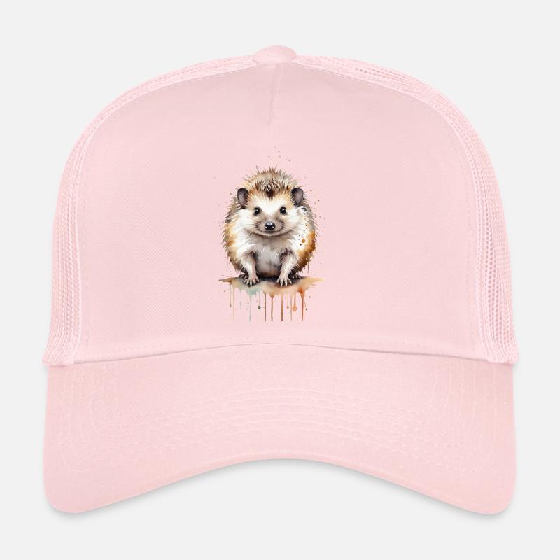 Mignon aquarelle : Un petit hérisson hérissé Casquette trucker 