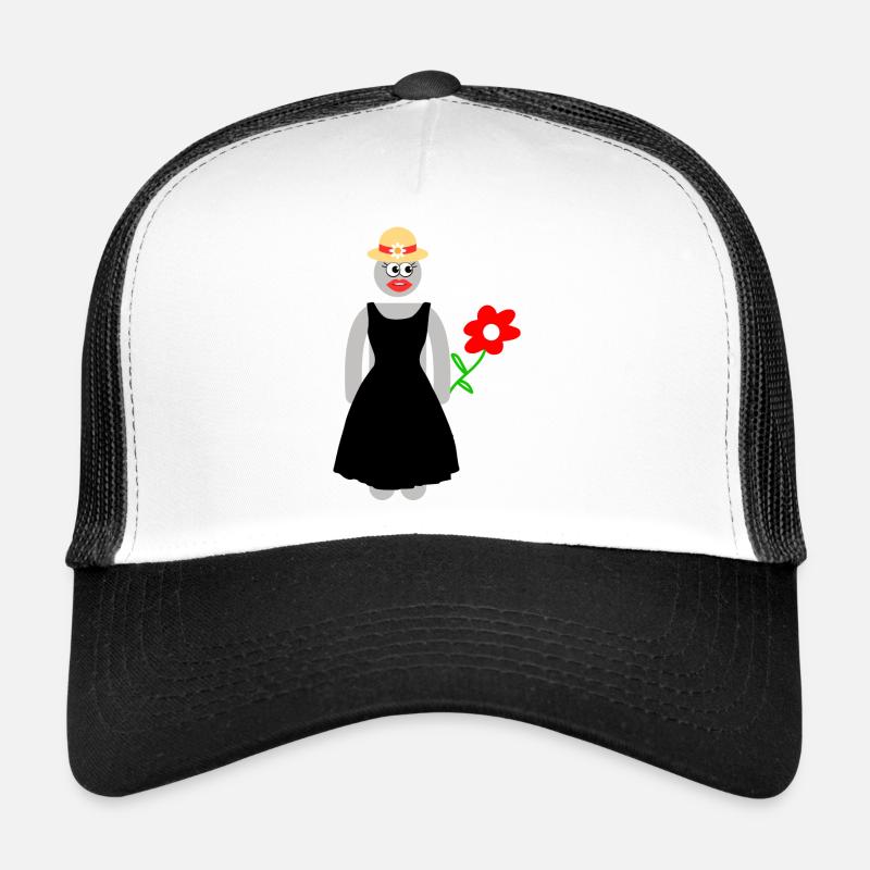 Femme tenant une rose dans la main Casquette trucker 