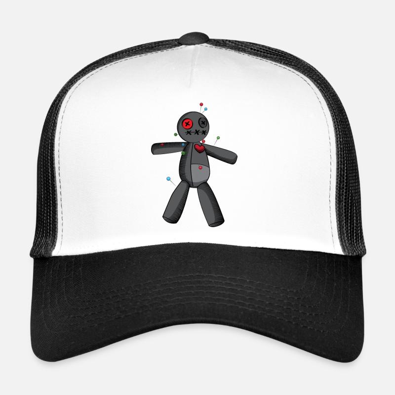 Phasmophobia Voodoo Puppe in schwarz - Trucker Cap - Weiß/Schwarz