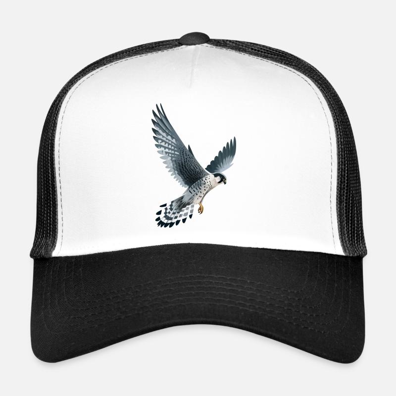Wanderfalke im Flug - Trucker Cap - Weiß/Schwarz