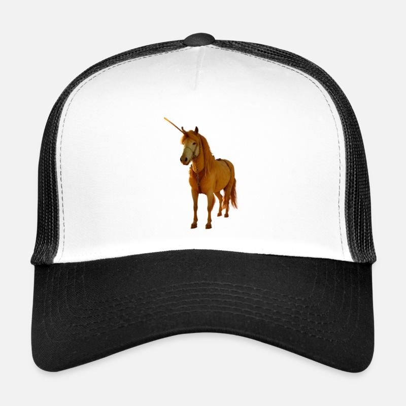 Licorne dorée - Casquette trucker  - blanc/noir