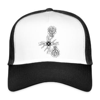 electrician electrical electronics occupation voltage CPU - Trucker Cap - white/black - Front