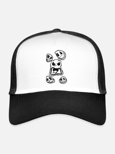 Monster, halloween, skellington,illustration - Trucker Cap - white/black - Front